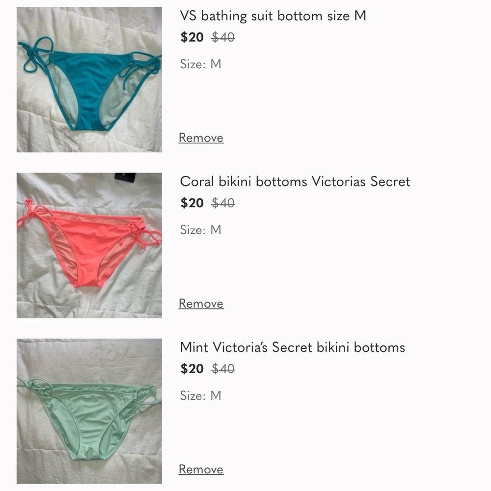 Bundle of 3 bathing suit bottoms